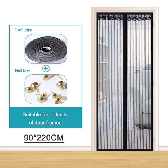 Amdohai Magnetic Screen Door with Mesh Curtain,Doorway Mosquito Net Bug Mesh with Full Frame Fastener Tape