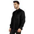 thumbnail image 4 of Bestman Solid Button-Down Shirt For Mens Chinese Collar Front Placket Formal Shirts, 4 of 7
