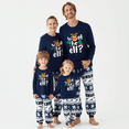 thumbnail image 1 of PatPat Ensembles de Pyjamas de Noël Assortis pour la Famille Bleu Foncé à Manches Longues avec Motif, 1 of 7
