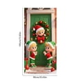 thumbnail image 3 of Qiulaii 2 Pcs Rideau de Porte de Noël avec Motif d'Elfes Festifs, Décor de Fond pour Fête des Fêtes, Tissu Suspendu en Polyester pour Célébration Intérieure Extérieure 90*185cm, 3 of 6
