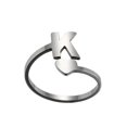 thumbnail image 3 of Fashion 26 English Letter Opening Rings Stainless Steel Girls Love Retro Jewelry, 3 of 9