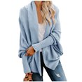 thumbnail image 1 of Cardigan Long Uni à Manches pour Femmes, Manteau Blouse Haut Décontracté d'Automne, 1 of 5