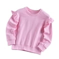 thumbnail image 1 of MeetoTime Sweat à Manches Volantes pour Enfants Col Rond Décontracté Ample Couleur Unie pour Bébés Filles 2-8 Ans, 1 of 3