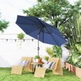 thumbnail image 2 of Outsunny 10' x 8' Round Market Umbrella, Patio Umbrella, Blue, 2 of 10