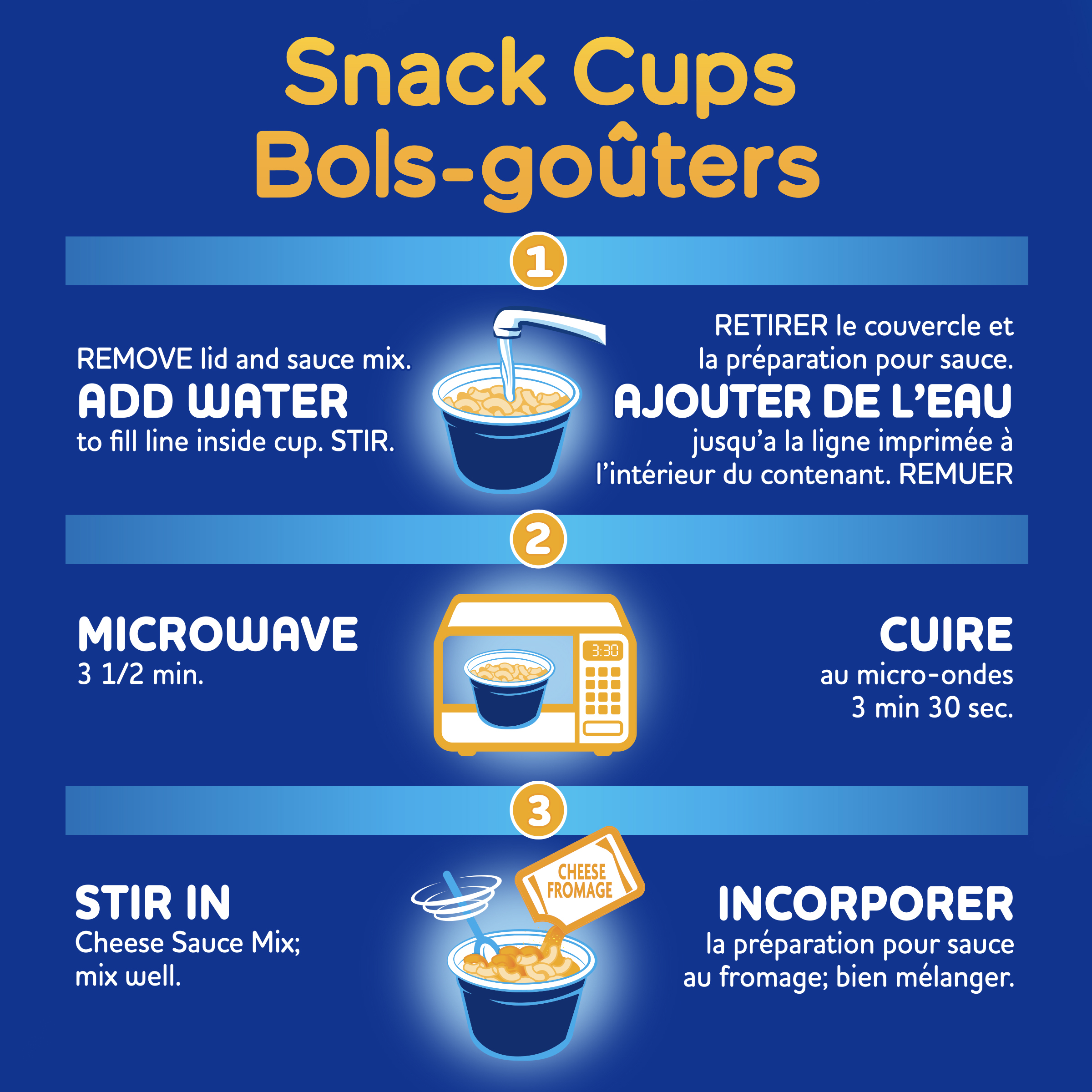 Kraft Dinner 3 Cheese Macaroni & Cheese Snack Cups, 4 ct Pack, 58 g Cups