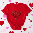 thumbnail image 1 of Cadeau de la Saint-Valentin pour Femmes T-shirt Décontracté à Col Rond à Manches Courtes Imprimé Arbre de Noël, 1 of 6