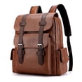 thumbnail image 2 of College Backpack with Laptop Compartment Leather Laptop Backpack for Men, Work Business Travel Office Backpack College Bookbag, Casual Computer Backpack Fits Notebook 15.6 Inch, 2 of 5