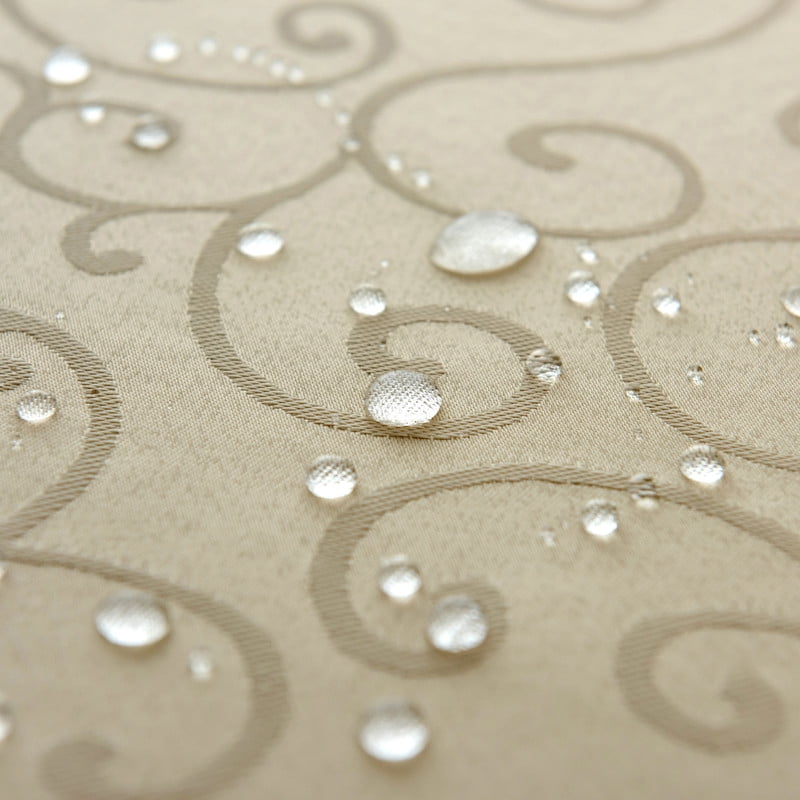Marina Decoration Jacquard Waterproof Thick Elegant Luxury Premium Solid Damask Branch Scroll Decorative Home Kitchen Tablecloth Liquid Repellent and Stain Resistant
