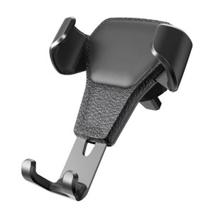 Support de téléphone pour voiture, support de téléphone de voiture unique avec capteur de gravité et montage d'évent pour une conduite sûre (noir)
