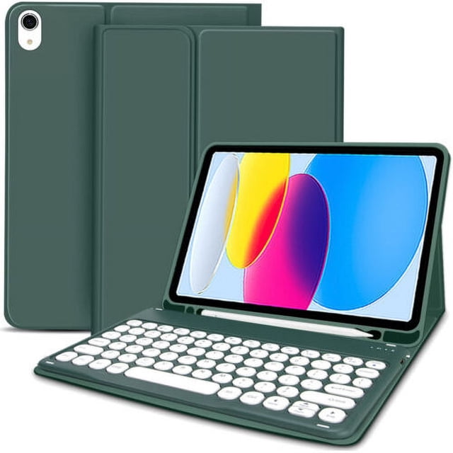 For iPad Mini 5th 4th 3rd 2nd 1st With Colorful Keyboard Leather Stand Cover Case Round Key Wireless Keyboard For 7.9inch Tablet Leather Keyboard D Korean