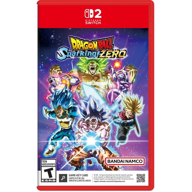 Dragon Ball : Sparking! Zero (NSW2) BANDAI NAMCO Couverture de Jeu Orientée vers l'Avant Montrant des Combattants d'Anime 3D Dynamiques en Milieu de Combat; Note la Plus Grande Liste avec Plus de 180 Personnages Jouables, des transformations signature et la destruction d'Arène, des Batailles 3D à Haute Vitesse avec Multijoueur local et en Ligne; Convient aux Séances Multijoueur Décontractées sur Canapé.