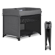 Evolur Zane Portable Playard | On the Go- Instant Fold Playard, Gray