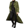 thumbnail image 1 of TIMIFIS Men's Full Length Trench Coat Long Wool Overcoat Winter Windbreaker-Green - Fall, 1 of 4
