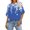 Blue, variant on FcBaudy Womens Tops, Shirts for Women, Short Sleeve Round-Neck Blouses & Shirts Women's Ladies Fashion Casual Cropped Short Sleeve Printing Loose Shirt Blouse Top Women Blouse