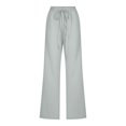 thumbnail image 4 of Generic Women's Plus Size High Waist Wide Leg Palazzo Lounge Pants with Pockets, Coffee, 4 of 6
