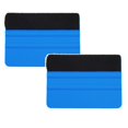 thumbnail image 1 of Oleegame 2PC Cleaning Brush Blue Plastic Felt Edge Squeegee Car Vinyl Wrap Application Tool Scraper Decal Blue, 1 of 2