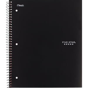 Five Star® 5 Subject 400pg Notebook 11" Black