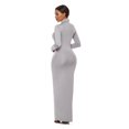 thumbnail image 3 of TopLLC Longues Robe à Manches à Col Rond pour Femme Décontractée Couleur Col Montant Manches Longues Extensible Ajustée Longue Robe Haut pour Femme, 3 of 6