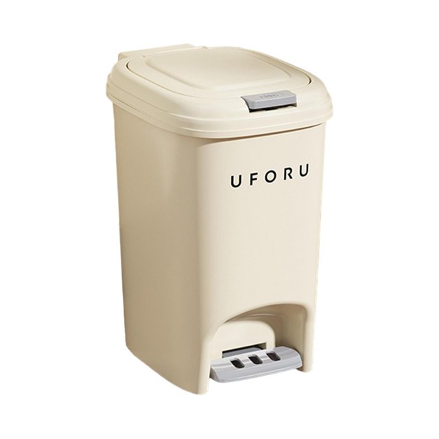GUOOL Foot Pedal Garbage Bin Kitchen Step Trash Can for Toilet Laundry Room Garage 8L