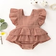 thumbnail image 1 of Newborn Infant Baby Girls Sleeveless Ruffle Romper Bodysuit Outfit Set, 1 of 3