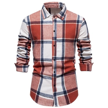 DDAPJ pyju Mens Slim Fit Plaid Shirts Clearance Sales,Wrinkle-Free Long Sleeve Dress Shirt Slim Fit Casual Button Down Flannel Shirts Western Cowboy Checkered Work Shirt