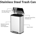 thumbnail image 3 of Cibeat 2 PCS Trash Can Combination Set, Stainless Steel Kitchen Waste Bins with Soft-Close Lid, for Bathroom, Kitchen, Office, Business, 50L + 8L, 3 of 7