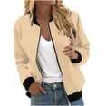 thumbnail image 2 of EQWLJWE Liquidation d'Été! Veste de Baseball Décontractée Mode pour Femmes avec Poches Zippées, 2 of 5
