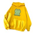 thumbnail image 1 of cllios Womens Cute Cartoon Frog Print Hoodies Long Sleeve Pullover Drawstring Hooded Sweatshirts, 1 of 3