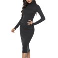 thumbnail image 4 of Turtleneck Long Sleeve Knit Sweater Dress Turtleneck Knit Sweater Stretch Dress Turtleneck Knit Sweater Slim Dress Turtleneck Ribbed Knit Sweater Dress Winter Turtleneck Knit, 4 of 6