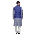 thumbnail image 3 of Atasi Kurta Pyjama pour Homme Veste Col Mandarin Indien Imprimé Ensemble de Tenue Ethnique, 3 of 5