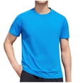 thumbnail image 2 of Styesk T Shirts for Man Solid-Color Casual Elastic Sports Short Sleeved Round-Neck Blouses, 2 of 5