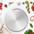thumbnail image 1 of Boovnll Cutting Board, Circular 304 Stainless Steel Cutting Board Thawing Cutting Board Kitchen Stainless Steel Cutting Board, Cutting Boards for Kitchen, 1 of 9
