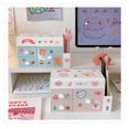 thumbnail image 1 of Boîte de Rangement de Bureau Design Tiroir Grande Capacité Couvercle Anti-Poussière Décoratif Simple Boîte de Rangement pour Soins de la Peau Rose Clair avec Autocollants, 1 of 7