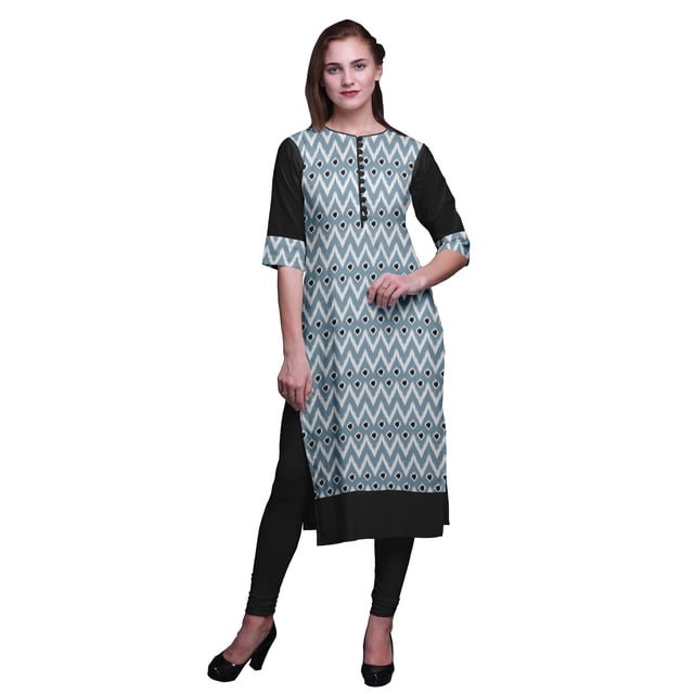 Bimba Straight Tunic Tops Women Printed Kurta Summer Tunic