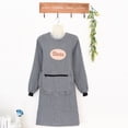 thumbnail image 1 of Women Long Sleeve Aprons Oil Proof Cotton Home Kitchen Cooking Clean Apron Pocket, 1 of 3