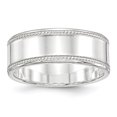 thumbnail image 1 of Bridal QDEB080-7 8 mm Sterling Silver Designed Edge Band - Size 7, 1 of 2