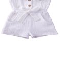 thumbnail image 4 of Toddler Baby Girls Fly Sleeve Ruffled Waistband Romper Outfits, 4 of 4