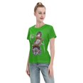 thumbnail image 4 of Women's Basic Short Sleeve T-Shirt Attacking Giant Mikasa Ackerman, 4 of 6