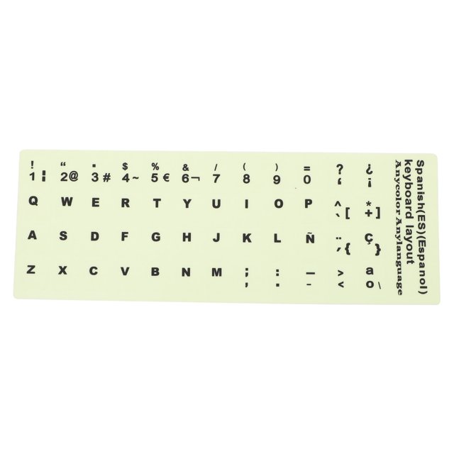 Miangastore 1 Feuille Autocollant de Clavier Phosphorescent pour Remplacement de Clavier Espagnol