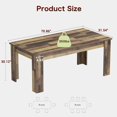thumbnail image 2 of 71" Long Dining Table for 6-8, Large Farmhouse Rectangular Kitchen Dining Room Table, Wooden, Thick Frame & Sturdy Triangular Legs, Wood Strip Base for Dinner, Kitchen, Office, Rustic Brown, 2 of 7