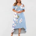 thumbnail image 2 of TopLLC Robes d'Été pour Femmes Grande Taille à Manches Courtes Robes Maxi à Fleurs Robe de Soirée à Épaules Dénudées avec Poches Robe Formelle Femme, 2 of 5