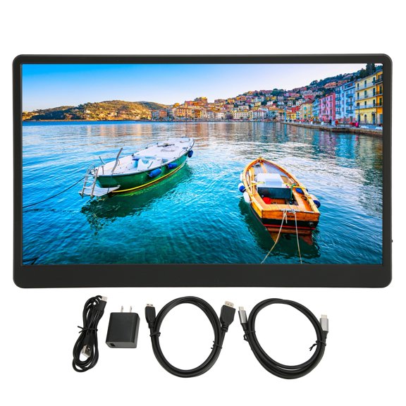 Moniteur Portable 15,6 Pouces FHD 1080P IPS 6800K Prise en Charge HDR Rallonge d'Écran d'Ordinateur Portable pour Téléphone Mobile Clavier 100‐240V Prise US