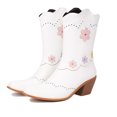 thumbnail image 1 of Pisexur Cowboy Boots for Womens Western Boots With Embroidered, Pull-On Chunky Square Toe Chunky Heel Ankle Boots, Durable and Fashionable Retro Classic Short Boots For Spring Fall, 1 of 7