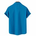 thumbnail image 4 of jsaierl T-shirt à Rayures Imprimé pour Homme, Chemise Décontractée à Col à Revers avec Poche Poitrine, Boutonnée, Mode d'Été, Manches Courtes, Coupe Ample, 4 of 4