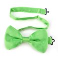 thumbnail image 1 of TopTie Mens Formal Solid Lime Green Satin Bow Tie, 1 of 5
