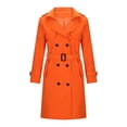 thumbnail image 3 of Soki Women's Long Double-Breasted Trench Coat Fall Winter Jacket with Belt, 3 of 5