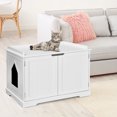 thumbnail image 2 of Costway Cat Litter Box Cabinet Furniture Cat Washroom Storage Bench, 2 of 9