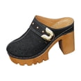 thumbnail image 1 of RXMEKW Summer Slippers for Women, Fashionable Solid Color Closed-Toe High Heels, 1 of 9
