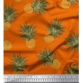 thumbnail image 1 of Soimoi Orange Velvet Fabric Pine Fruits Printed Fabric 1 Yard 58 Inch Wide, 1 of 3