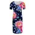 thumbnail image 4 of yoeyez Robe de Maternité Grande Taille pour Femmes à Manches Courtes, Col Rond, Imprimé Floral, Robe Soleil, Robe d'Allaitement de Maternité, Vêtements de Grossesse Grande Taille en Liquidation Multicolore,P, 4 of 5